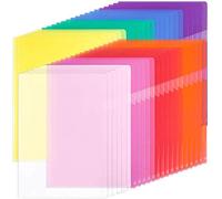 A4 Clear Plastic Folders, 42 Pcs Colours Plastic Wallets for File Paper Cover, A4 Sleeves Wallets for Protection Files, Clear Side Cut File Cover for Work, Report, Project, Presentation