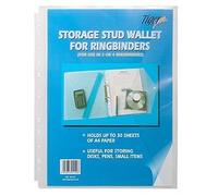A4 Clear Plastic Stud Document Wallet For Ring Binder (Pack of 5)