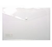 A4 Clear Stud Wallet Folder Plastic Document Holder File Popper Wallets (Pack of 5)