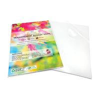 A4 Clear Transparent Glossy Vinyl Self-Adhesive Sticker Paper | 5 Sheets