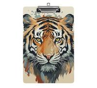 A4 Clip Board Holds 100 Sheets, Year of The Tiger Tiger Face Print Acrylic Clipboard Office Clipboard Business Board Clip Teacher's Board Clip