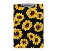 A4 Clip Board, Spring Sunflowers Retro Flowers Clipboard, Acrylic Clipboards for Office, School