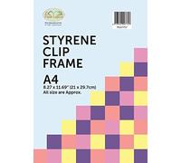 A4 Clip Frames Styrene Front Photo frames A4 Frameless Poster Frame Certificate Frame Wall Hanging Photographs Picture Landscape or Portrait Wall Mountable Frames - 6 Pack
