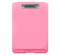 A4 Clipboard Box File with Storage Plastic Folder Document Filling Case Office - Pink