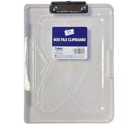 A4 Clipboard Box File with Storage - Transparent Waterproof Clipboard Case, Heavy Duty Plastic Writing Pad for Outdoor Office, Classrooms, and Jobsites (Clear)