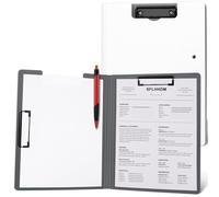 A4 Clipboard Foldable,360°Cover Folder Clipboard,Plastic Clipboards with Double Low Profile Clip,A4 Size File Folder Storag Clip Board for A3 A4 Paper Clip Boards (1 Pcs White, A4 Size)