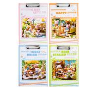 A4 Clipboard, Low-Profile Metal Clip, Multi-Function Portable Writing Pad - Thick Board Paper Organizer for Students Office Exam Filing Desk (B Random Style)