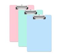A4 Clipboard Set of 3, Heavy Duty Writing Board Holds up to 80 Sheets, Color Scheme (Blue Pink Green), for Office School Home Use, Ultra-Strong Clip, Smooth Writing Surface
