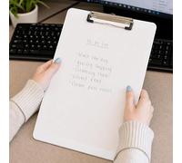 A4 Clipboard, Strong Metal Clip, Thick Rigid Writing Board, Portable Office Paper Holder (White)