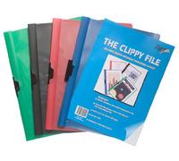 A4 Clippy File Assorted Col 25 Pack Presentation Folder Project Document