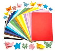 A4 Coloured Card & Paper 100 Sheets, 200gsm, Double Sided, 20 Assorted Colours, Pure Wood Pulp Craft Paper, Wrinkle Resistant for DIY Arts Origami, Scrapbooking, Card Making(297 x 210mm)