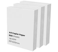 A4 Copier Paper 75gsm - 3 Ream 1500 Sheets, Bright White Multipurpose Printing Paper for Inkjet & Laser Printers, Office, Home, School Documents, Reports, Letters & Everyday Copying