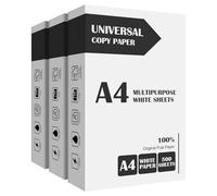 A4 Copy Paper, Multi-Purpose Copy Printer Paper, 1500 Sheets Count, Printer Copiers Paper, Compatible with Laser, Inkjet, Fax Paper, Perfect for Home & Office Use 3 Reams White