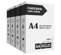 A4 Copy Paper, Multi-Purpose Copy Printer Paper, 2000 Sheets Count, Printer Copiers Paper, Compatible with Laser, Inkjet, Fax Paper, Perfect for Home & Office Use 4 Reams White