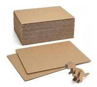 A4 Corrugated Cardboard Sheets, 50 Pack Thick Cardboard Paper Large Kraft Boards Brown Art Craft Paper Sheet for DIY Packaging Shipping