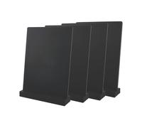 Pack of 4 -Deflecto Double-Sided Table Chalkboard Sign, Freestanding Mini Display for Cafés, Weddings, Parties, Menus, Event Labels, Tabletop Message Board for Home or Business - Black A4