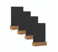 Pack of 4, Deflecto Double-Sided Table Chalkboard Sign, Freestanding Mini Display for Cafés, Weddings, Parties, Menus, Event Labels, Tabletop Message Board for Home or Business - A4