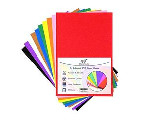 A4 Craft Foam Sheets EVA Foam Sheets Foam Paper Sponge Card for Art & Crafts DIY Scrapbooking Children Kids 2mm Thick 10 Assorted Colours (A4 Assorted Colour Foam Sheets - 100 Sheets)