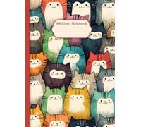 A4 Cute Cats Lined Notebook for Girls: Funky Hand-Drawn Design, Wide Ruled Pages for School & Home - Ideal for Children Who Love Cats!