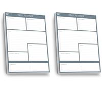 A4 Daily Planner Pad by Clear Mind Concepts® - 100 Undated Tear-Off Sheets - Thick 120gsm To Do List & Productivity Desk Organiser for Work, Study & ADHD Focus (Pack of 2)