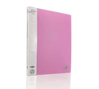 A4 Display Book 20 Pocket Pastel Colour Premium Quality Presentation Folder Office School Certificates Document Storage File (Pink)