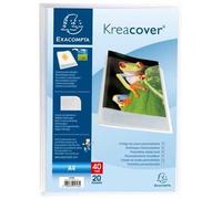 Exacompta - Ref 5728E - Kreacover Collection - Semi-Rigid Opaque PP Display Book - 240 x 320mm in Size, Suitable for A4 Documents, 20 Pockets - Clear (Single)