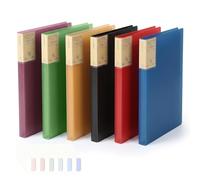 A4 Display Book Folder with Plastic Sleeves, 6 Pack 6 Colors Presentation Folders for Documents with Index Tabs, 40 Pockets, Aesthetic Vintage, A4 Display Folder for School, Office Project & Art