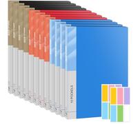 A4 Display Folder with Plastic Sleeves 12 PCS A4 Presentation Folder Document Folder with 10 Pockets 3 Colors Project Folders for Storing Document Certificate Sheet Music Individuals Schools Offices