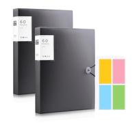 A4 Display Folders, 2PCS Display Book Presentation Project Folder, 120 Pockets Presentation Folders Document Project Folder with 10pcs Self-Adhesive Label Stickers for Individuals School Offices