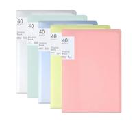 A4 Display Folders 5pcs, 40 Pockets A4 Transparent Display Folder, Storage Books Pocket Demonstration Folders File Project Folder for Home School Office