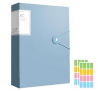 A4 Display Folders, 60 Pockets Display BookFolders with Plastic Sleeves, Folderswith Plastic Pockets & Safety Rope Presentation Folder Project Foldersor School & Offices Business (Blue)