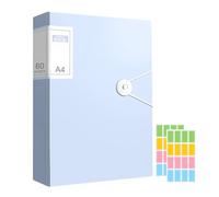 A4 Display Folders, 60 Pockets Display BookFolders with Plastic Sleeves, Folderswith Plastic Pockets & Safety Rope Presentation Folder ProjectFolders or School & Offices Business (Light Blue)