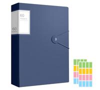 A4 Display Folders, 60 Pockets Display BookFolders with Plastic Sleeves, Folderswith Plastic Pockets & Safety Rope Presentation Folder ProjectFolders or School & Offices Business (Dark Blue)