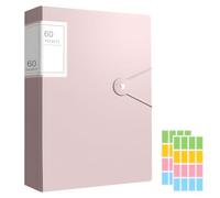 A4 Display Folders, 60 Pockets Display BookFolders with Plastic Sleeves, Folderswith Plastic Pockets & Safety Rope Presentation Folder ProjectFolders or School & Offices Business (Pink)