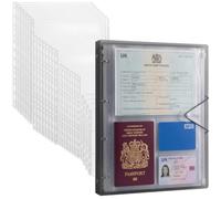 A4 Display Folders with Ring Binder, Presentation Folders with 28 Multi-Size Waterproof Zip Pockets (A4 B5 A5), Thickened Certificate Folder for Passport Birth Certificate Records, Plastic Folders