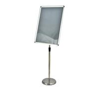 A4 Display Stand Floor Stand Sign Holder Adjustable Poster Stand Freestanding Sign Holder for Wedding, Business, Activities Display A2 Silver Rounded-corner style