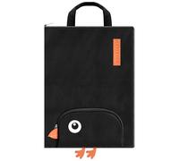 A4 Document Bag Portable File Organiser Bag Zip Portfolio Folder File Wallet with Handle File Carrying Case Large Document Holder Bag for Office School Business Travel Conference 37x27cm (Crow)