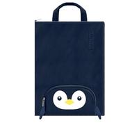 A4 Document Bag Portable File Organiser Bag Zip Portfolio Folder File Wallet with Handle File Carrying Case Large Document Holder Bag for Office School Business Travel Conference 37x27cm (Penguin)