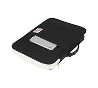 A4 Document Bags, Multifunctional A4 Travel Portfolio Document Organizer Notebook Zippered Case (Black Handle)