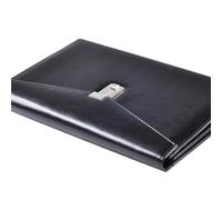 A4 Document File Folder with Lock Padfolio Fichario Password Briefcase Organzier Executive Cabinet PU Leather Office Manager Bag for Business Interview and Meeting