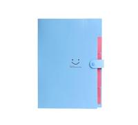 A4 Document Storage Bags 5page Classic Accordion File Folders with Plastic Material and Test Roll Holder Expand Expandable Accordion Folder(Blue)