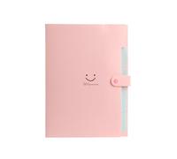A4 Document Storage Bags 5page Classic Accordion File Folders with Plastic Material and Test Roll Holder Expand Expandable Accordion Folder(Pink)