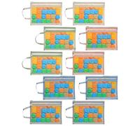 A4 Double-Layer Nylon Toy Storage Bags 10 Pcs Clear Double Zipper Organizing Bags with Handle Colored Mesh Zipper Pouch Bags Large Toy Storage Bag for Building Block Puzzle Toy