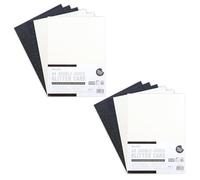 A4 Double Sided Glitter Pack 350gsm 6 Sheets - 2 Pack (Black & White)