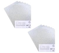 A4 Double Sided Glitter Pack 350gsm 6 Sheets - 2 Pack (Silver)