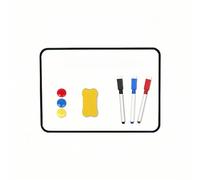 A4 dry erase whiteboard, magnetic double-sided 21x30cm whiteboard with black borders, including 3 water-based pens and 1 eraser, 3 magnets, suitable for children's writing and drawing, student schools