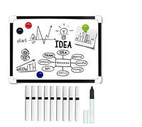 A4 Dry Wipe Magnetic Whiteboard Mini Office Notice Memo White Board and Erase with 10 Dry Wipe Markers