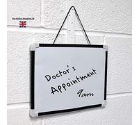 A4 Dry Wipe Magnetic Whiteboard Mini Office Notice Memo White Board Black penPen & Eraser with an easy hang string attachment By Sky Online Shopping (1 x Pack)