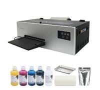 A4 DTF Printer,DTF Transfer Printing Machine for DIY T-Shirts,L 805,with White Ink Circulation and Semi-Automatic Cleaning (Printer+Software+Film +Ink+Powder)