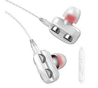 A4 Earphones Clear Sound Ergonomic Design In-Ear Dual Moving Coil In-Ear Wired Sport Earphones Bluetooth Earphones & Headphones Birthday Chirstmas Thanksgiving Valentine's Day Gifts (White)